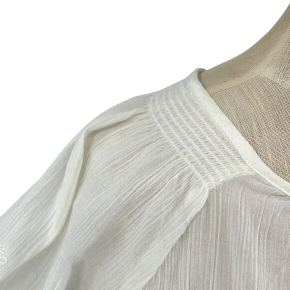 Joie Revolve Millan Top Peasant Boho Embroidered tassels Ivory Size Small NWT - Picture 4 of 10